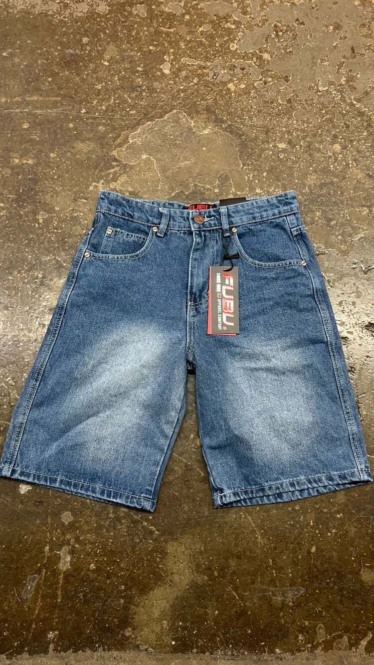 Y2K FUBU Denim Shorts Size 30 Blue Jorts